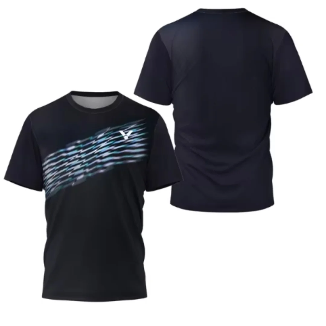 Table Tennis China - เสื้อยืดแบดมินตันผู้ชายลายเลเซอร์นีออน แบรนด์หรู แขนสั้น ฤดูร้อน รุ่นใหม่ ขายดี