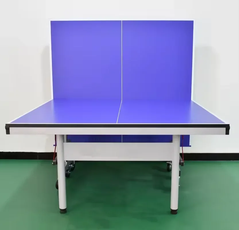 Table Tennis Folding Table - โต๊ะปิงปองพับได้สำหรับใช้ในร่ม ขนาด 18 มม. สำหรับออกกำลังกายและความบันเทิง พร้อมล้อเลื่อน