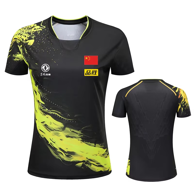 Table Tennis China - จีน Dragon ตารางเทนนิสพิมพ์เสื้อยืดสําหรับผู้ชายผู้หญิงเสื้อผ้าแฟชั่นกีฬาแบดมินตันเสื้อยืดปิงปอง Jersey ฟิตเนสเสื้อ