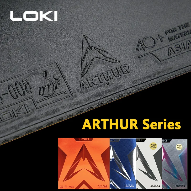 Table Tennis China - Loki Arthur ยางลายกีฬาปิงปองแบบยุโรป/เอเชียของแท้ยางปิงปองเหนียวพร้อมฟองน้ำเค้กแบบแข็ง