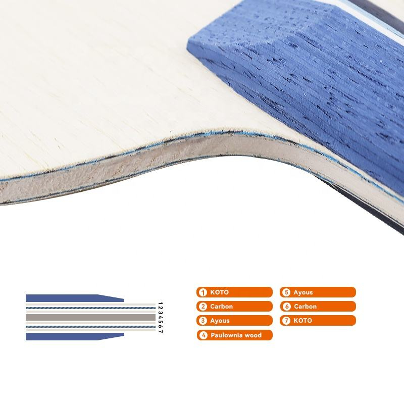 ไม้ปิงปองคาร์บอนไฟเบอร์สีน้ำเง - Table Tennis Paddle บทวิจารณ์และราคา
